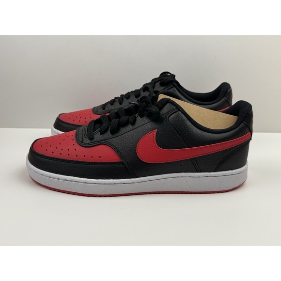 Nike Court Vision Lo NN Sneakers Men's Size 12 Black/Red/White FJ0685-010 - Picture 3 of 7